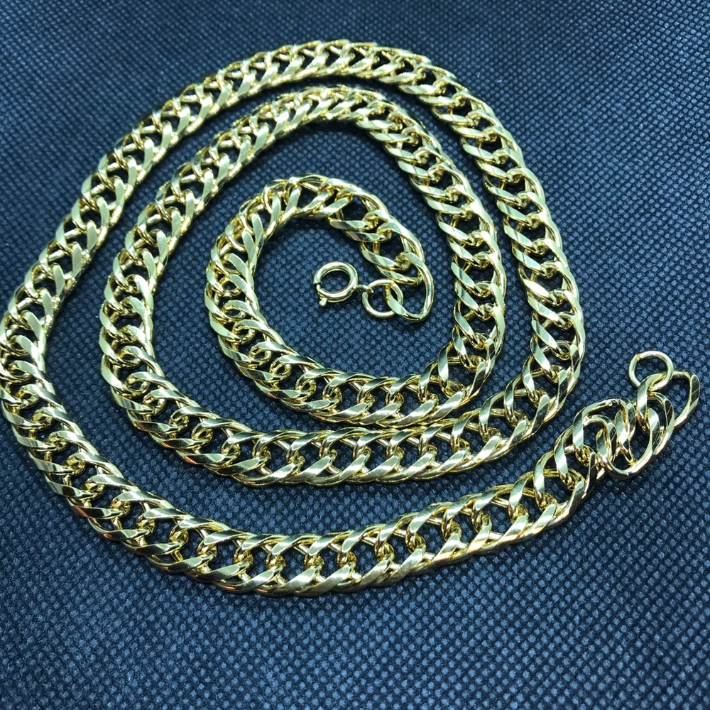 Vintage gold toned double interlocking link chain